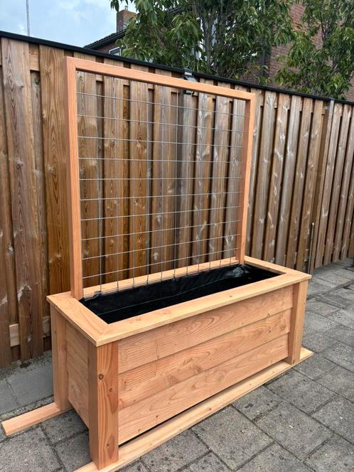 Grote douglas plantenbak met klimoprek - 150x60x175, Tuin en Terras, Bloembakken en Plantenbakken, Nieuw, Hout, Tuin, Vierkant