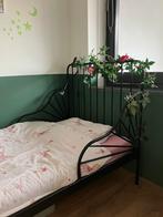 Ikea minnen meegroeibed zwart, Kinderen en Baby's, Kinderkamer | Bedden, Ophalen, 70 tot 85 cm, Zo goed als nieuw, Lattenbodem