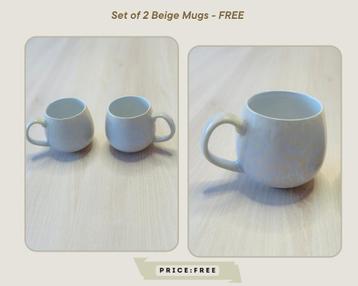 Set of 2 Beige Mugs - FREE  beschikbaar voor biedingen