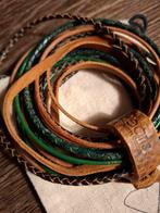 Nieuwe, armband / ketting Pimps & Pearls, camel/ groen, Ophalen of Verzenden, Nieuw, Groen, Leer