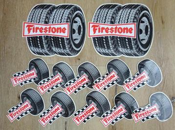 12x autosticker banden Firestone jaren 60 NOS beschikbaar voor biedingen