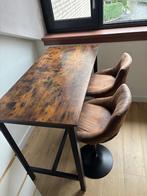 Barkrukken bruin met zwart onderstel, Huis en Inrichting, Barkrukken, Ophalen, Gebruikt, 60 tot 90 cm, In hoogte verstelbaar