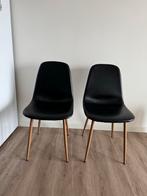 2 zwarte JYSK stoelen, Ophalen, Kunststof, Gebruikt, Twee