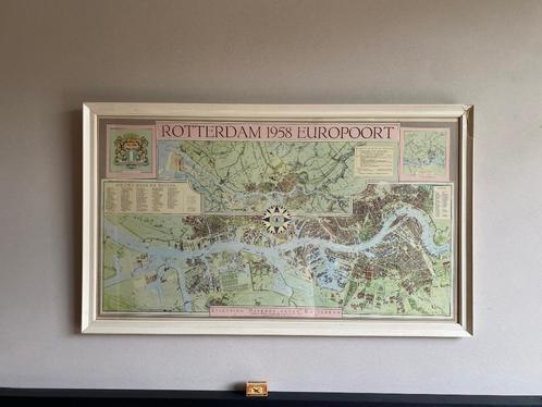 Kaart Rotterdam Europoort 1958 (zeldzaam), Verzamelen, Foto's en Prenten, Gebruikt, Prent, Overige onderwerpen, 1940 tot 1960