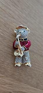 Vintage broche Teddy beer Jazz, Ophalen of Verzenden