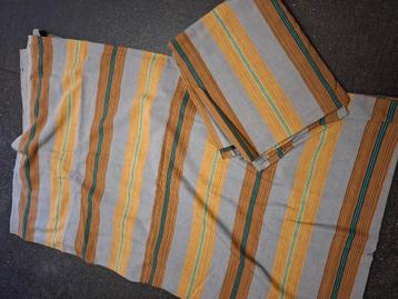 vintage retro jaren 60 gordijn stof gestreept beschikbaar voor biedingen