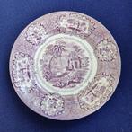 Antiek lila bord Staffordshire, Antiek en Kunst, Antiek | Servies los, Ophalen of Verzenden