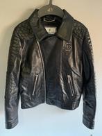 Stoere Philipp Plein Zwarte Leren Bijkerjack mt 128, Kinderen en Baby's, Kinderkleding | Maat 128, Philipp Plein, Meisje, Ophalen of Verzenden