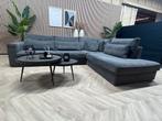 XL Ribstof Hoekbank - Grijs - 310 x 250 / NU €675, Ophalen, Hoekbank, 300 cm of meer, Zo goed als nieuw