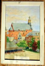 Aquarel Gorcum 1940 (2x) : Zomer en wintergezicht, Antiek en Kunst, Ophalen