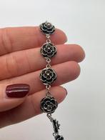 C149 Prachtige zilveren armband roosjes, Ophalen of Verzenden, X, Zilver, Zilver