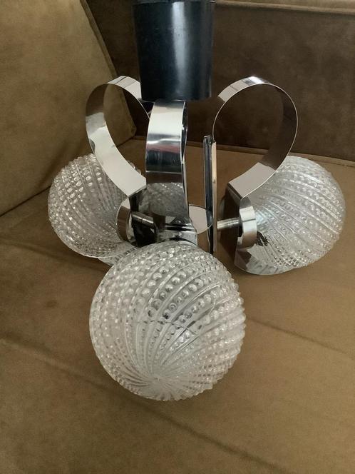 Mooie vintage glazen lampenkappen/plafondlamp/vintage lampen, Huis en Inrichting, Lampen | Plafondlampen, Gebruikt, Ophalen of Verzenden
