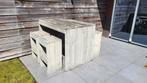 Steigerhouten bartafel met krukken, Ophalen, 4 zitplaatsen, Gebruikt, Steigerhout