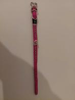 Honden halsband met strassteentjes roze, Ophalen, Zo goed als nieuw