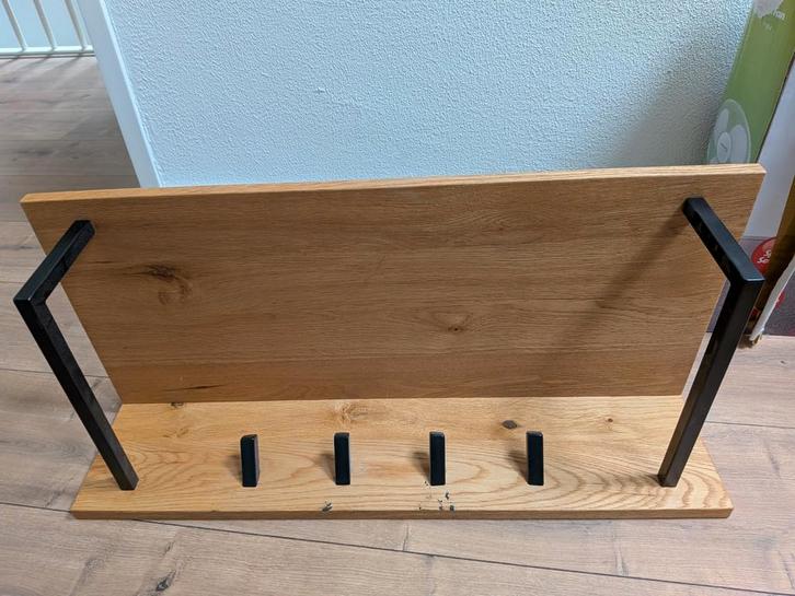 Mooie wandkapstok van hout en metaal, Huis en Inrichting, Woonaccessoires | Kapstokken, Zo goed als nieuw, Wandkapstok, Minder dan 100 cm