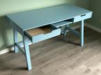 Prachtig lichtblauw houten Woood Nikki bureau met lades, Huis en Inrichting, Ophalen of Verzenden, Zo goed als nieuw, Bureau
