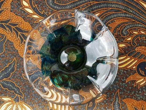 Mooie zware oude glazen schaal uit Malta 20 cm., Antiek en Kunst, Antiek | Glas en Kristal, Ophalen of Verzenden