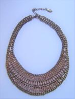 Prachtige goud kleurige ketting  met roze stenen, Verstelbaar, Nieuw, Ophalen of Verzenden, Roze