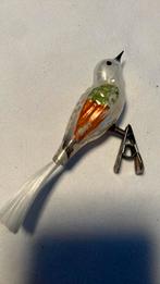 Vintage antieke kerstbal, vogeltje groen koper, Diversen, Kerst, Ophalen of Verzenden, Zo goed als nieuw