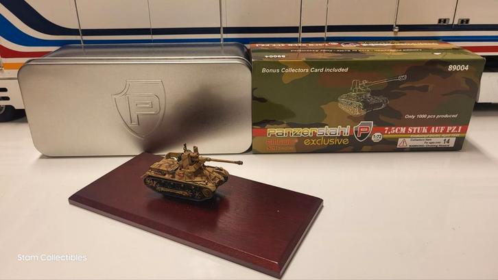 Panzerstahl 7.5cm Stuk auf Pz.1 752of1.000 pcs. 1/72, Verzamelen, Militaria | Tweede Wereldoorlog, Landmacht, Miniatuur of Beeldje