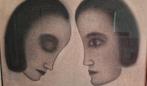 Jules Vermeire - Twee vrouwen - Houtskool op papier, Antiek en Kunst, Ophalen of Verzenden