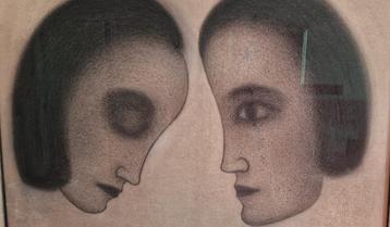 Jules Vermeire - Twee vrouwen - Houtskool op papier beschikbaar voor biedingen
