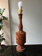 Grote houtsnijwerk lampenvoet vintage / antiek, Ophalen of Verzenden