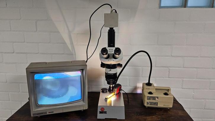 Camera, monitor en verlichting voor microscoop, Doe-het-zelf en Verbouw, Elektra en Kabels, Gebruikt, Overige typen, Ophalen of Verzenden