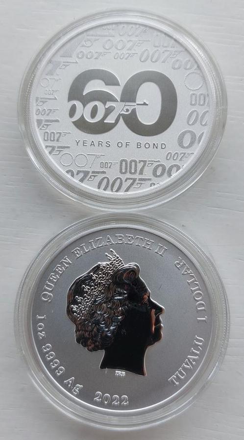 Zilveren 1 oz James Bond 60the Anniversary 2022., Postzegels en Munten, Munten | Oceanië, Losse munt, Zilver, Ophalen of Verzenden