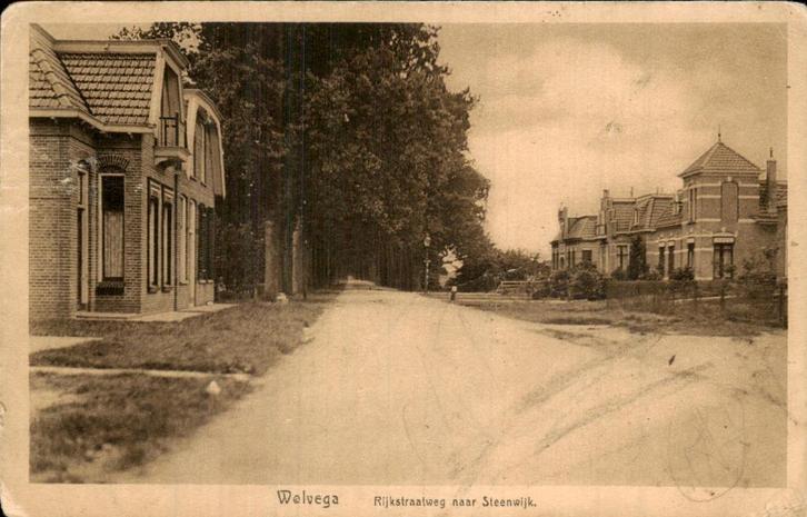 Welvega - Rijkstraatweg naar Steenwijk, Verzamelen, Ansichtkaarten | Nederland, Gelopen, Friesland, Voor 1920, Ophalen of Verzenden