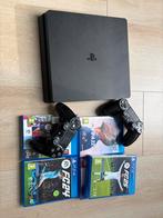 PS4 Slim 500GB + 2 Controllers + FIFA spellen, Spelcomputers en Games, Spelcomputers | Sony PlayStation 4, Met 2 controllers, Ophalen of Verzenden