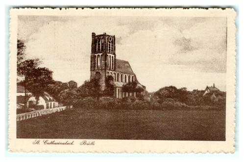 Brielle, St. Catharinakerk, Verzamelen, Ansichtkaarten | Nederland, Ongelopen, Zuid-Holland, 1920 tot 1940, Verzenden