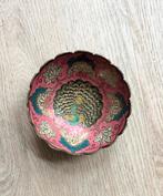 Mooie messing schaal met pauw decoratie, Overige materialen, Gebruikt, Schaal, Rond