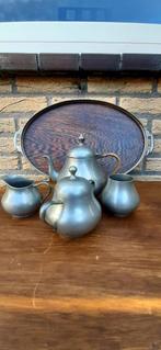 Tinnen thee set met dienblad, Antiek en Kunst, Ophalen