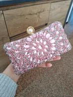 Roze Avondtasje met Strass en Parelsluiting, Sieraden, Tassen en Uiterlijk, Tassen | Damestassen, Ophalen of Verzenden, Zo goed als nieuw