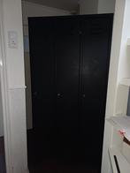 Zwarte ijzeren lockerkast - 3 deuren, vintage look, Huis en Inrichting, Kasten | Lockerkasten, Ophalen