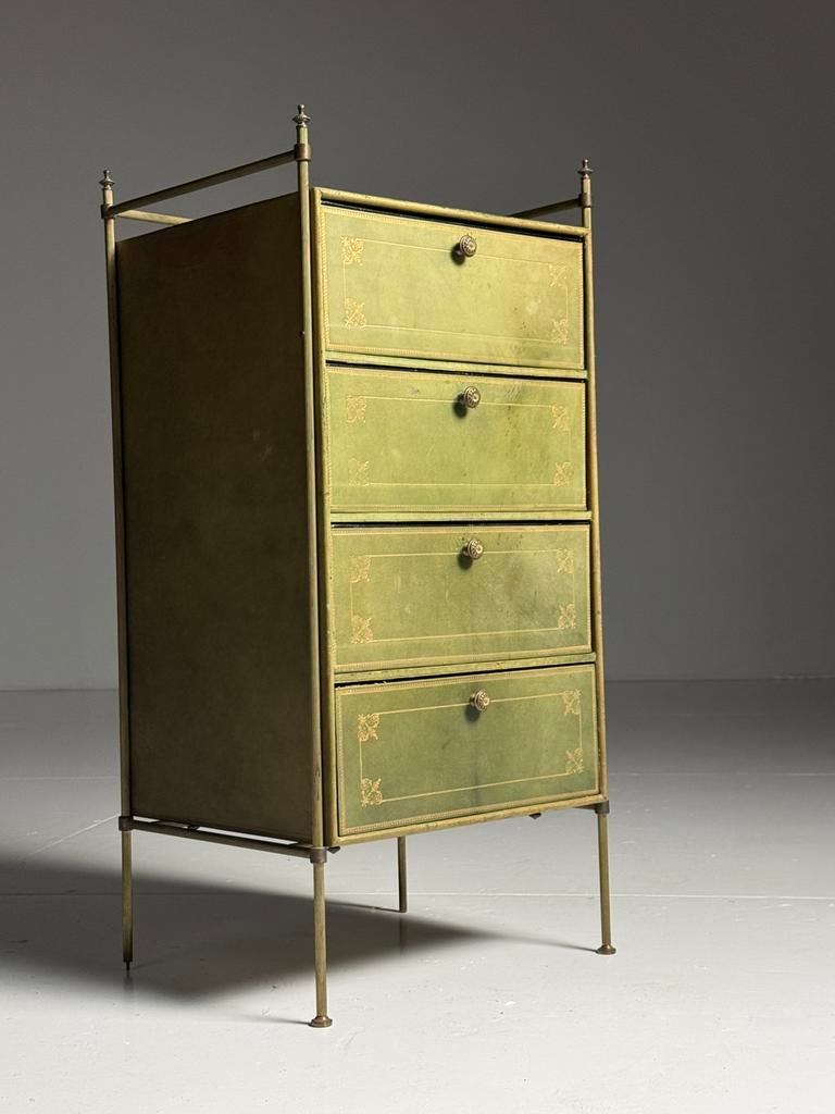 Lederen ladekastje vintage, Ophalen, 50 tot 100 cm, Zo goed als nieuw, 3 of 4 laden