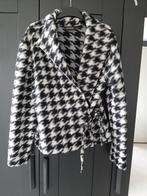 Wollen overslag jasje/ vest in pied de poule ruit., Promiss, Zwart, Maat 42/44 (L), Ophalen of Verzenden