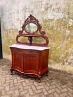 Penantkast | wastafel kast | marmeren blad, Antiek en Kunst, Antiek | Meubels | Kasten, Ophalen