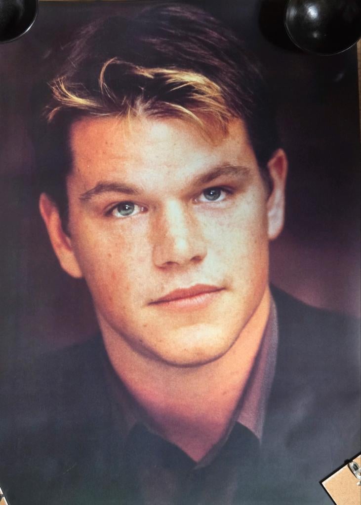 Vintage 90s Verkerke Poster - Matt Damon - 86x60cm, Verzamelen, Posters, Ophalen of Verzenden, A1 t/m A3