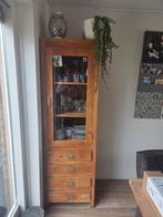 2 Teakhouten Kasten - Vitrinekast en Opbergkast, Ophalen, Gebruikt, Met deur(en), Teakhout