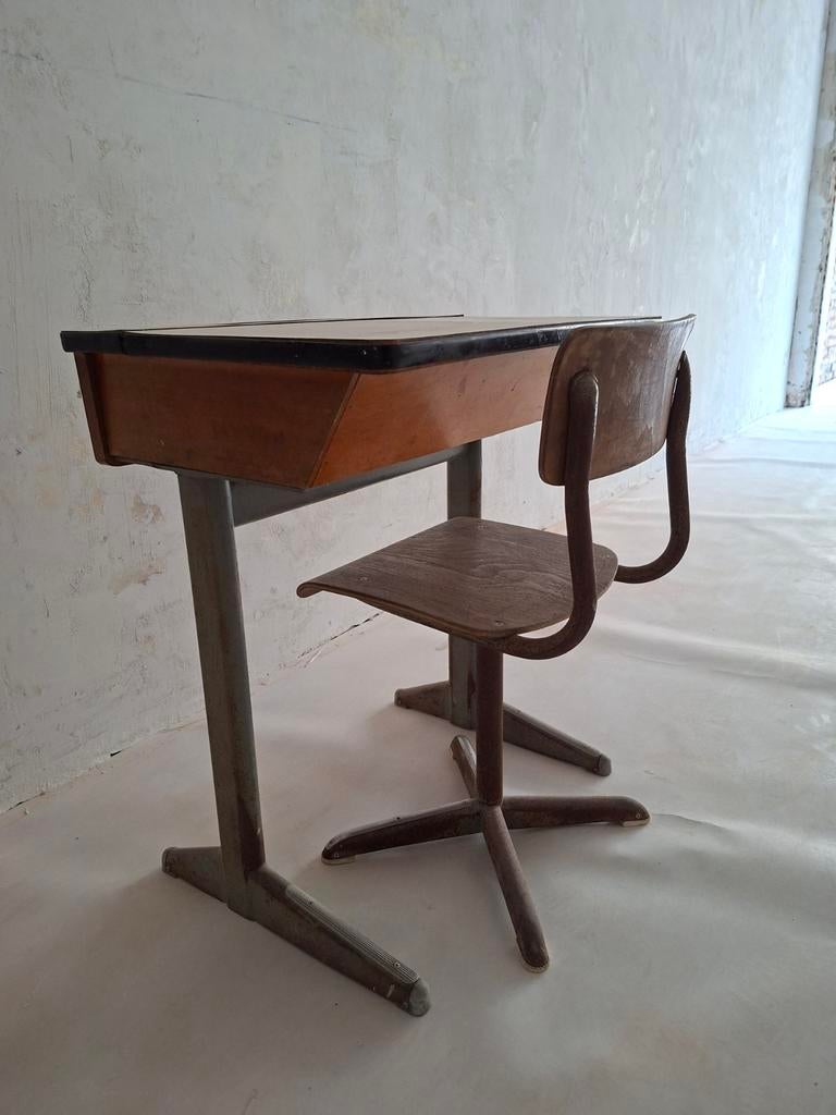 Vintage kinder bureau met stoeltje, Ophalen, Gebruikt, Tafel(s) en Stoel(en)