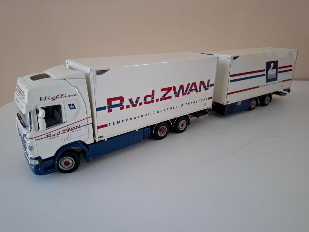 Scania R Combi van R v.d.Zwan uit Poeldijk van wsi, Hobby en Vrije tijd, Modelauto's | 1:50, Ophalen of Verzenden, Nieuw, Bus of Vrachtwagen