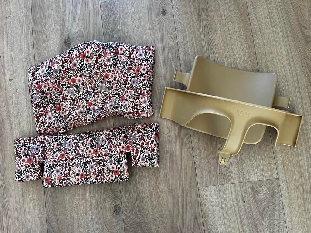 Stokke Stoel Baby Verkleiner met Hoes en Leuke Print, Ophalen of Verzenden, Gebruikt