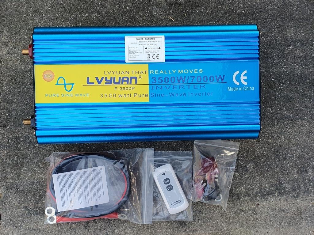 12V NAAR 230V OMVORMER 7000W NIEUW! Incl. afstandsbediening, Ophalen of Verzenden, Nieuw
