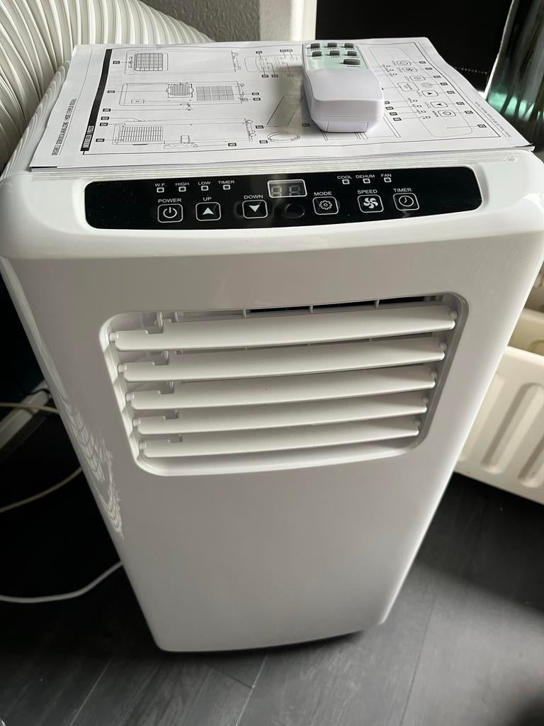 Mobiele airco HandsOn Bari/Vegas met afstandsbediening, Ophalen, Minder dan 60 m³, 3 snelheden of meer, Zo goed als nieuw