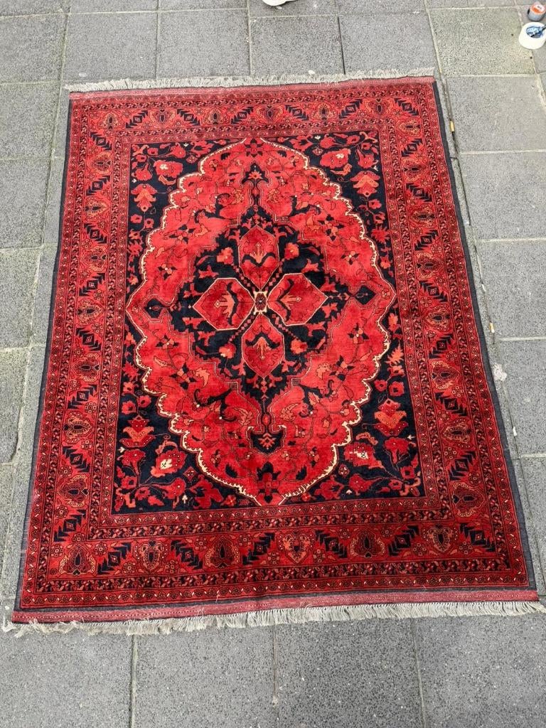 Afghanise Tapijt ( Carpet / Rug ) 195 x 140 cm, Huis en Inrichting, Stoffering | Tapijten en Kleden, Zo goed als nieuw, 100 tot 150 cm