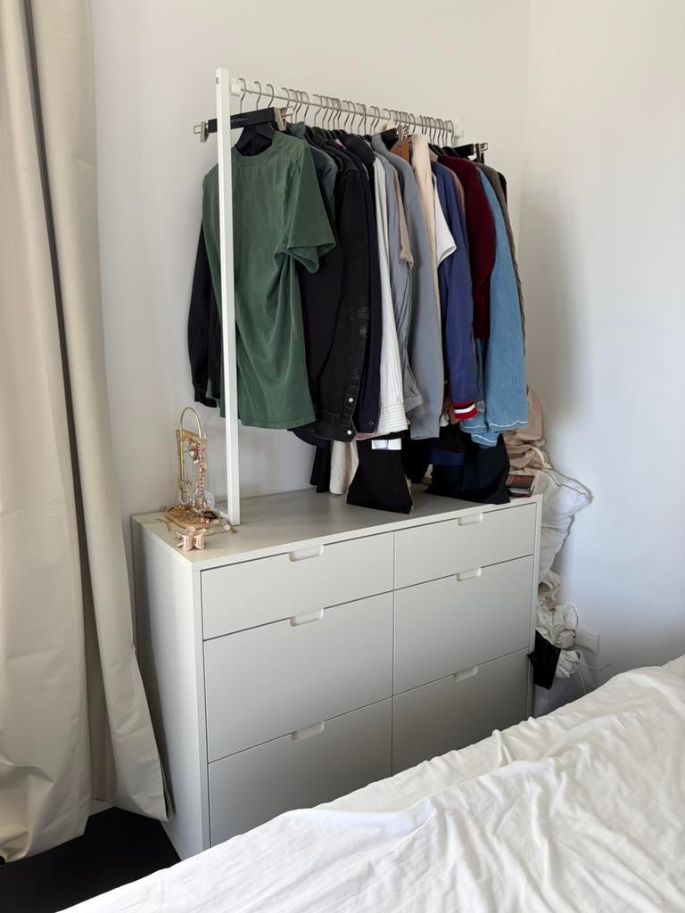 Ikea nordli ladenkast / kleding kast met rek, Huis en Inrichting, Ophalen, 50 tot 100 cm, Zo goed als nieuw, Minder dan 100 cm