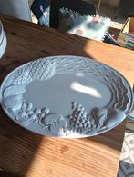 Zeer grote Ovale schaal met fruit reliëf, Ophalen of Verzenden