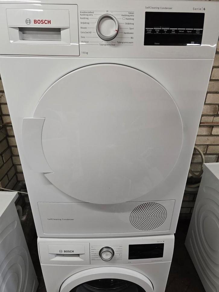 Bosch wasmachine en warmtepomp droger 8kg, Witgoed en Apparatuur, Wasdrogers, Zo goed als nieuw, Condens, 8 tot 10 kg, Minder dan 85 cm